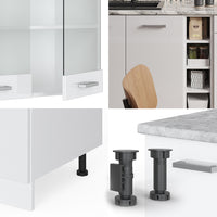 Vicco Cucina completa Bianco lucido/bianco 160 cm , PL Rovere