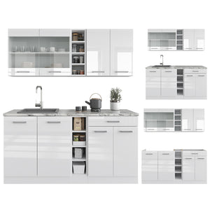 Vicco Cucina completa Bianco lucido/bianco 160 cm , PL Rovere