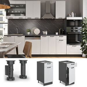 Vicco Mobiletto base per cucina Bianco casa di campagna 40 cm , PL Rovere