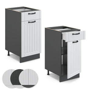 Vicco Mobiletto base per cucina Bianco casa di campagna 40 cm , PL Rovere