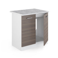 Vicco Base per lavello Grigio 80 cm con ante, con piano di lavoro