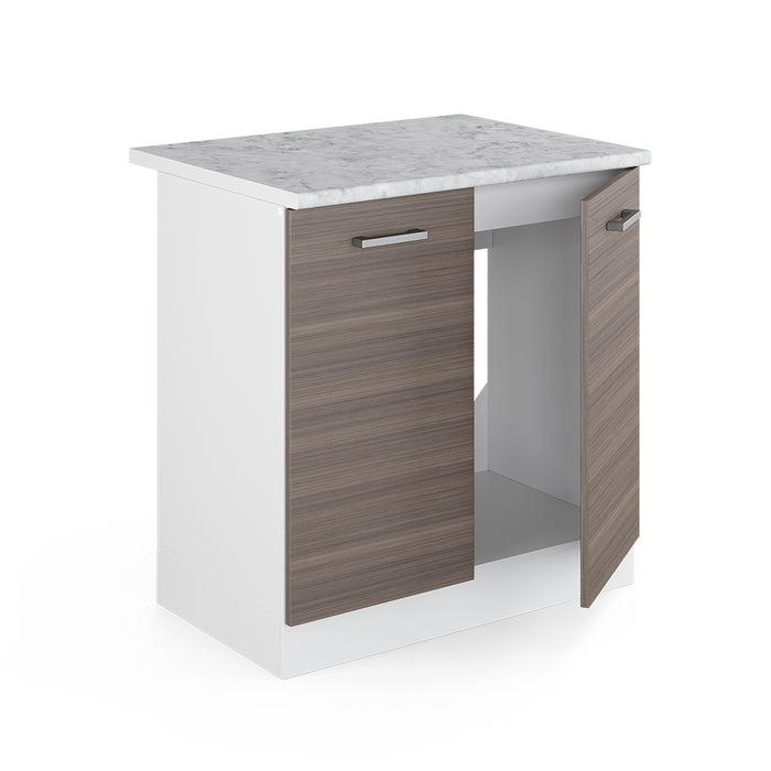 Vicco Base per lavello Grigio 80 cm con ante, con piano di lavoro