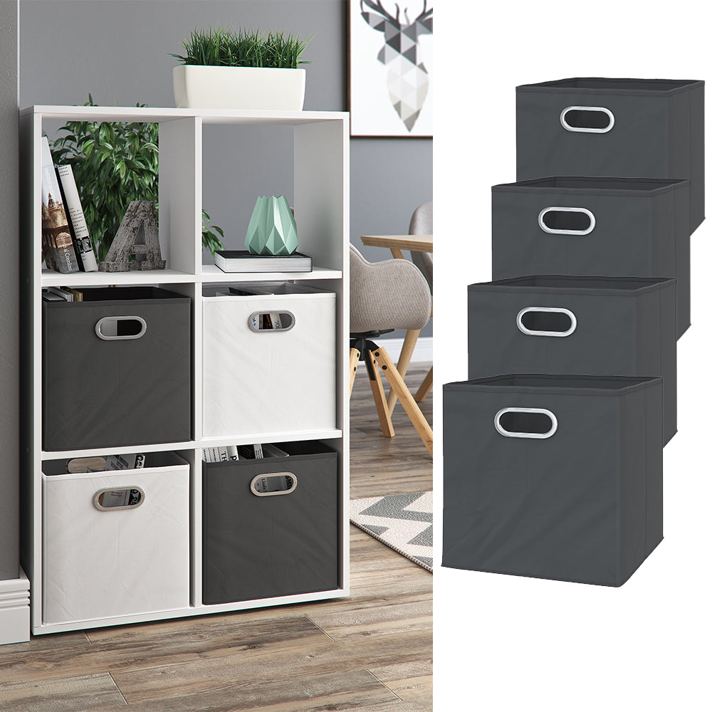 Vicco Scatola pieghevole Antracite 30 x 30 cm Set di 4