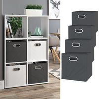 Vicco Scatola pieghevole Antracite 30 x 30 cm Set di 4