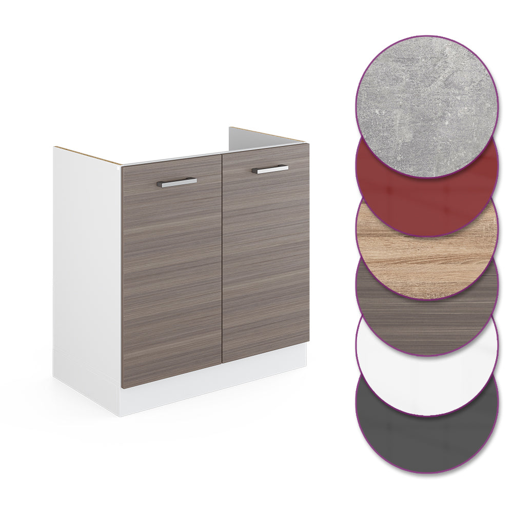 Vicco Mobile lavello cucina Grigio 80 cm senza piano di lavoro