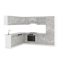 Vicco Cucina angolare completa Calcestruzzo 227 x 287 cm , PL Marmo