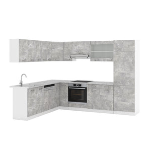 Vicco Cucina angolare completa Calcestruzzo 227 x 287 cm , PL Marmo