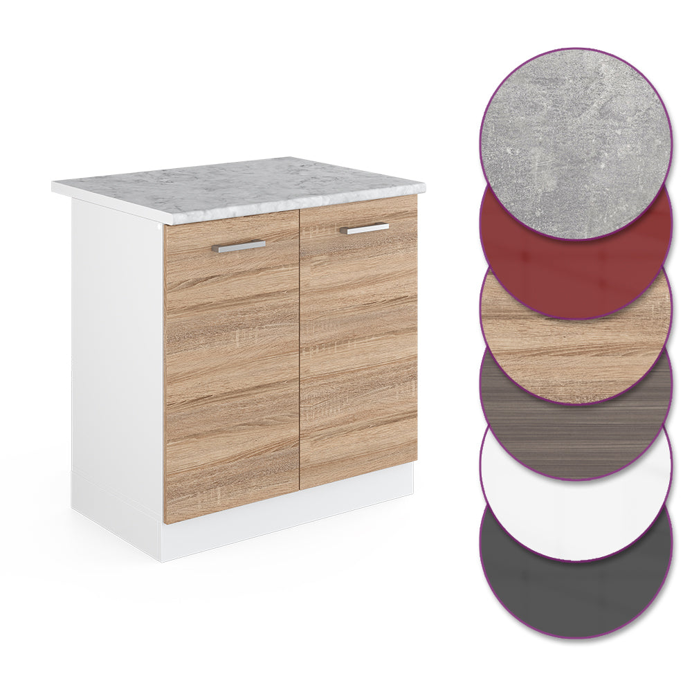 Vicco Mobile lavello cucina Sonoma 80 cm , PL Marmo