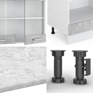 Vicco Cucina angolare completa Calcestruzzo 227 x 287 cm senza piano di lavoro