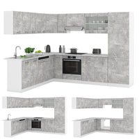 Vicco Cucina angolare completa Cemento/Bianco 227 x 287 cm , PL Rovere