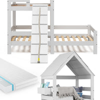 Vitalispa Letto montessori bambini Bianco 90x200 cm con materasso