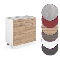 Vicco Mobiletto base per cucina Sonoma 80 cm senza piano di lavoro