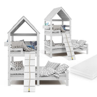 Vitalispa Letto montessori bambini Bianco 90x200 cm con materasso