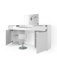 Vicco Tavolo da toeletta Bianco 190 cm con sgabello