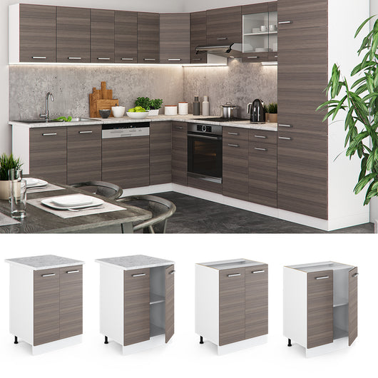 Vicco Mobiletto base cucina Grigio 60 cm senza piano di lavoro