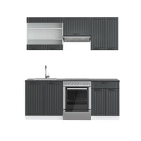 Vicco Cucina componibile Antracite casa di campagna/bianco 200 cm , PL Antracite