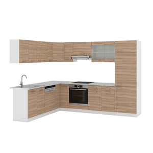 Vicco Cucina angolare completa Sonoma 227 x 287 cm senza piano di lavoro