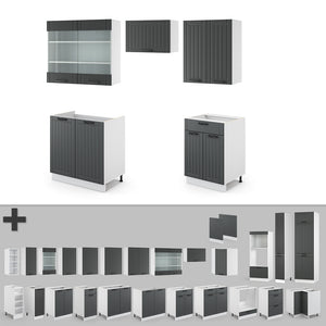 Vicco Cucina componibile Antracite casa di campagna/bianco 200 cm , PL Antracite