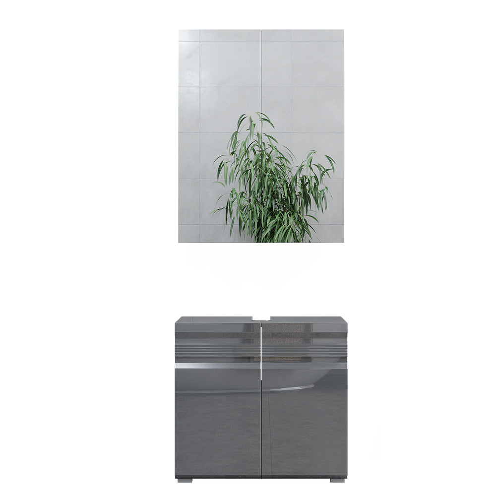 Vicco Set di mobili da bagno Antracite lucido 2 parti