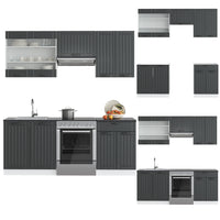 Vicco Cucina componibile Antracite casa di campagna/bianco 200 cm , PL Rovere