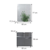 Vicco Set di mobili da bagno Antracite lucido 2 parti