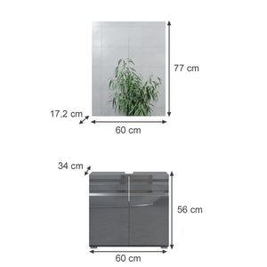 Vicco Set di mobili da bagno Antracite lucido 2 parti