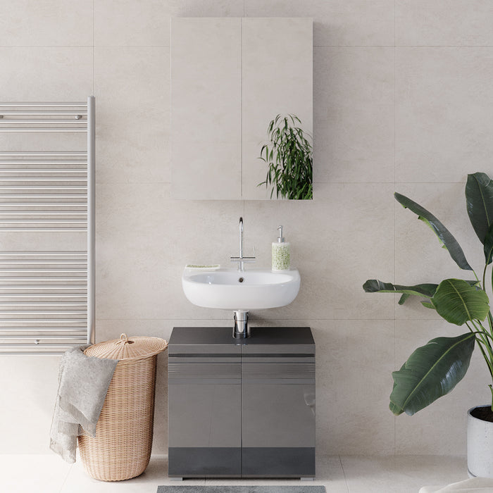 Vicco Set di mobili da bagno Antracite lucido 2 parti