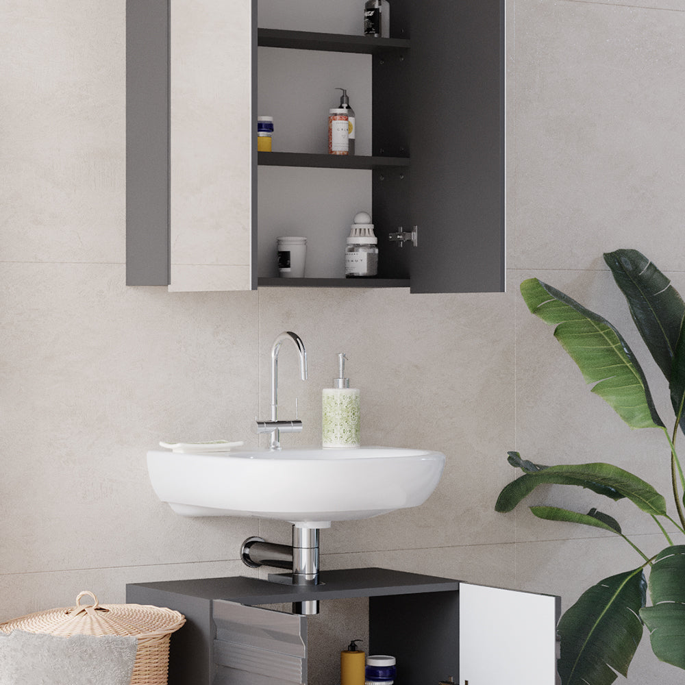 Vicco Set di mobili da bagno Antracite lucido 2 parti