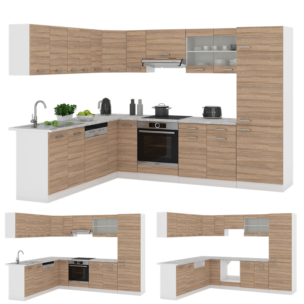Vicco Cucina angolare completa Sonoma 227 x 287 cm , PL Marmo