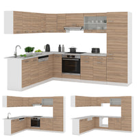 Vicco Cucina angolare completa Sonoma/Bianco 227 x 287 cm , PL Antracite