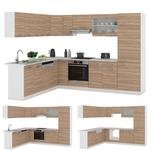 Vicco Cucina angolare completa Sonoma/Bianco 227 x 287 cm , PL Rovere