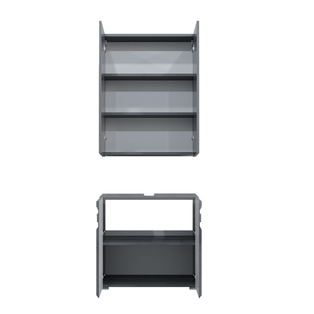 Vicco Set di mobili da bagno Antracite lucido 2 parti