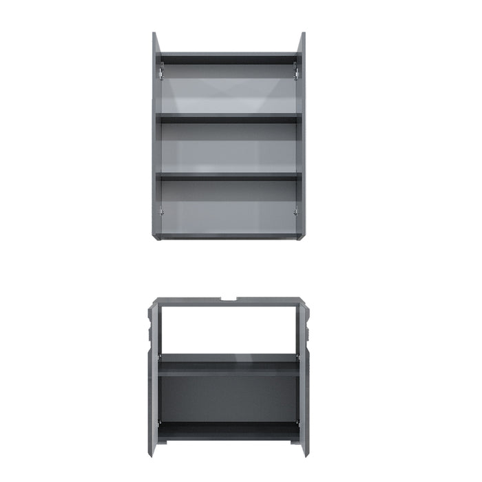 Vicco Set di mobili da bagno Antracite lucido 2 parti