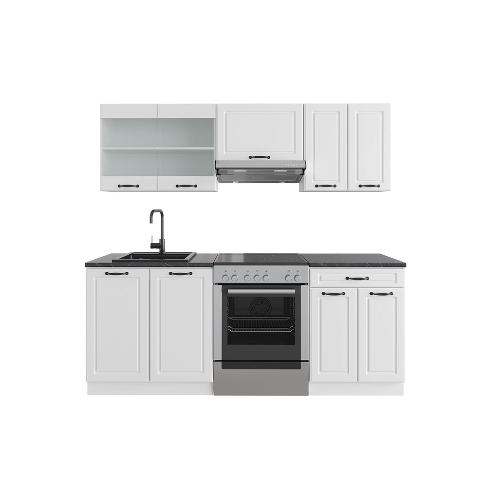 Vicco Cucina componibile Casa di campagna bianca/bianco 200 cm , PL Antracite