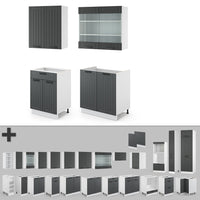 Vicco Cucina completa Antracite casa di campagna/bianco 140 cm , PL Antracite