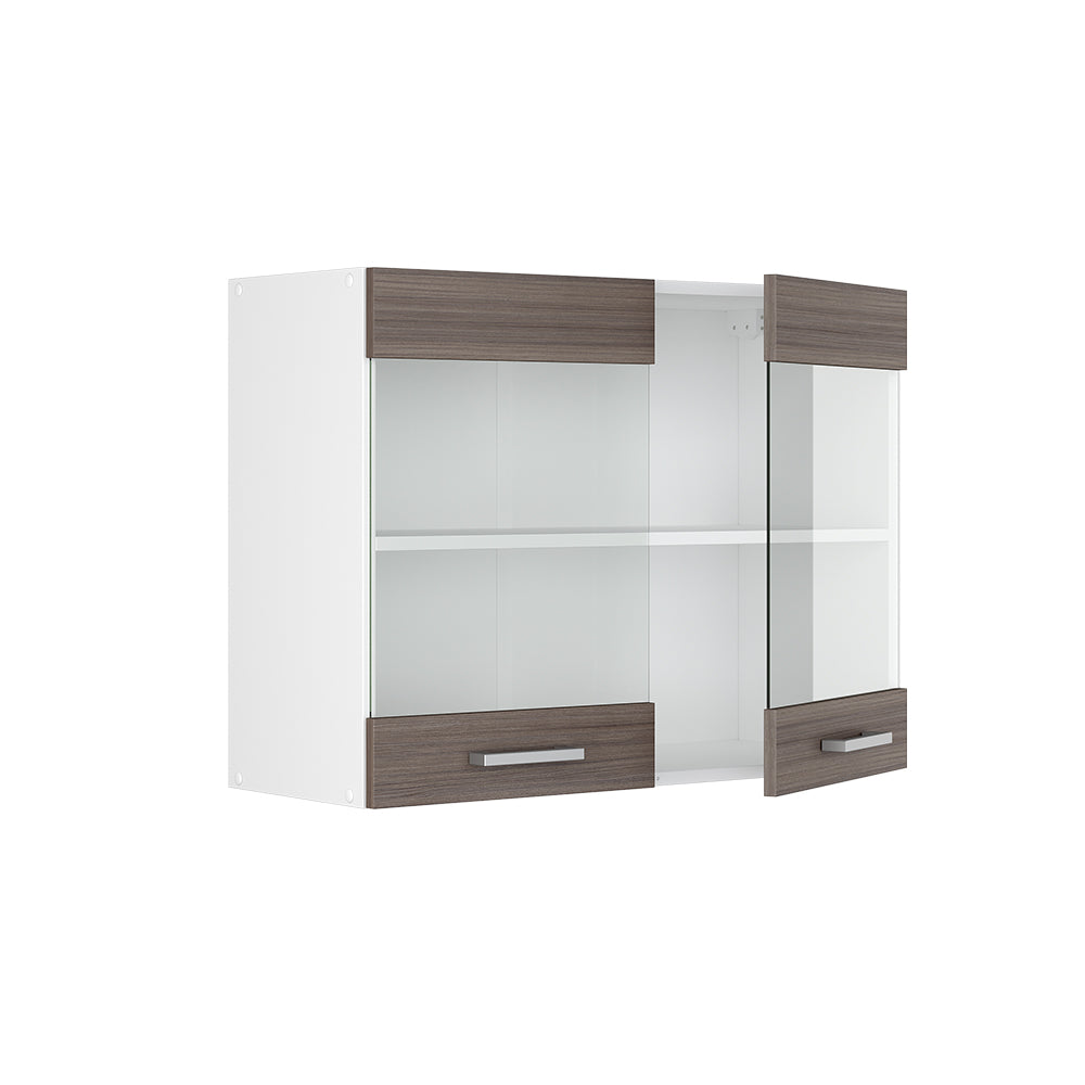 Vicco Pensile universale Grigio 80 cm con ante in vetro