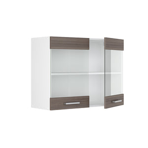 Vicco Pensile universale Grigio 80 cm con ante in vetro