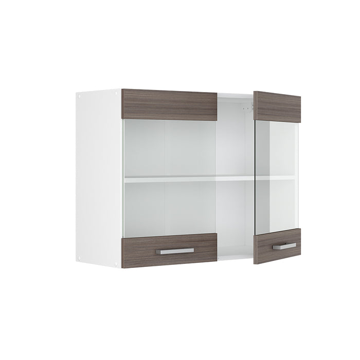 Vicco Pensile universale Grigio 80 cm con ante in vetro