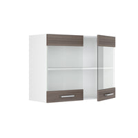 Vicco Mobile da cucina in vetro Grigio 80 cm