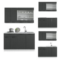 Vicco Cucina completa Antracite casa di campagna/bianco 140 cm , PL Rovere