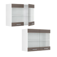 Vicco Pensile universale Grigio 80 cm con ante in vetro