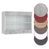 Vicco Mobile da cucina in vetro Calcestruzzo 80 cm