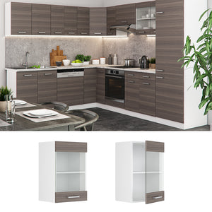 Vicco Mobile da cucina in vetro Grigio 40 cm