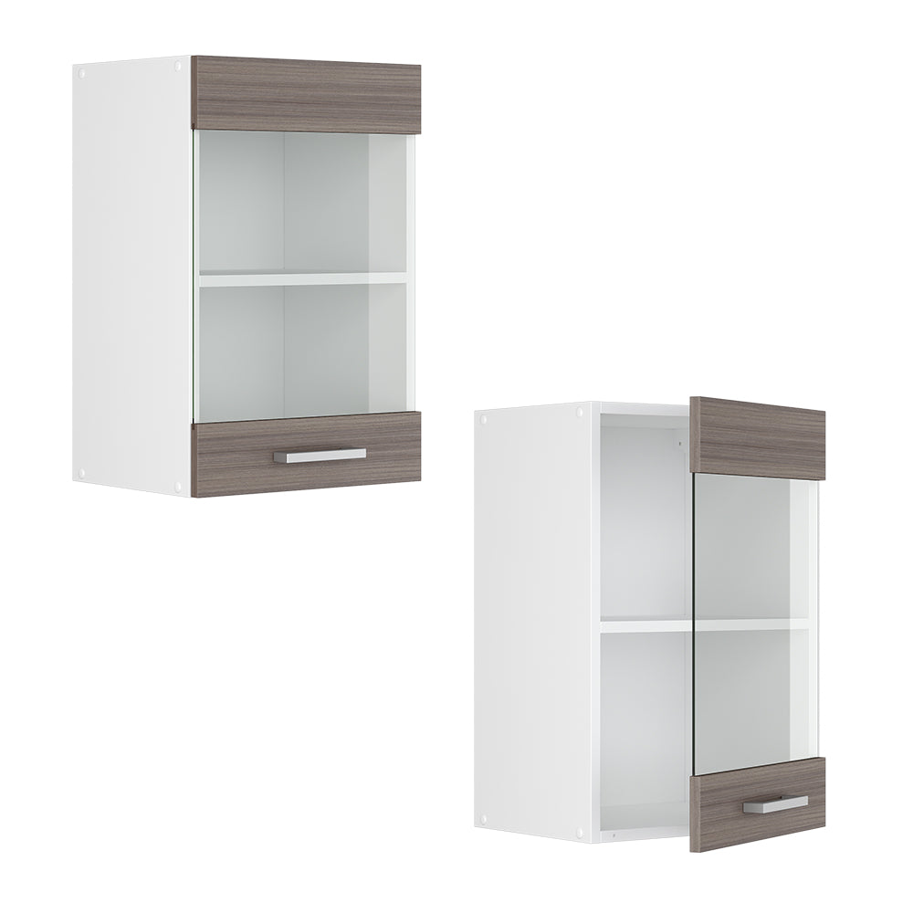 Vicco Mobile da cucina in vetro Grigio 40 cm