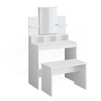 Vicco Tavolo da toeletta Bianco 80 cm con panca