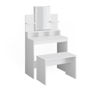 Vicco Tavolo da toeletta Bianco 80 cm con panca