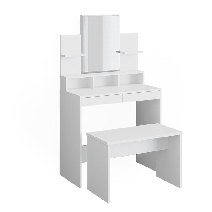 Vicco Tavolo da toeletta Bianco 80 cm con panca