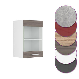 Vicco Mobile da cucina in vetro Grigio 40 cm