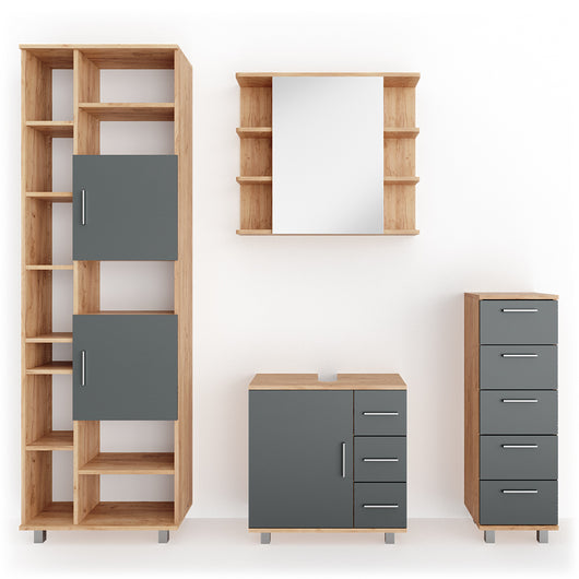 Vicco Set mobili bagno Rovere 4 parti