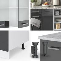 Vicco Cucina componibile Antracite lucido/bianco 240 cm , PL Antracite